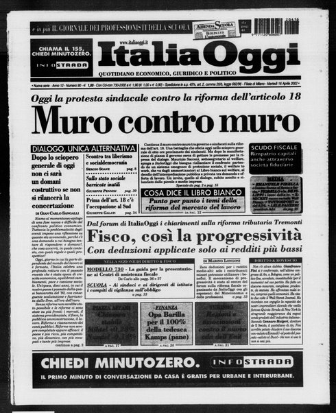 Italia oggi : quotidiano di economia finanza e politica